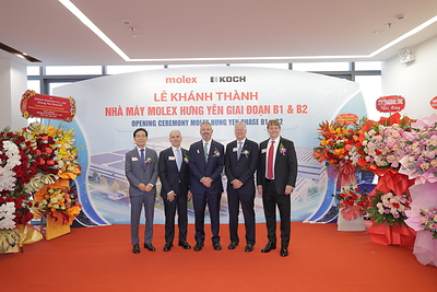 Molex opens its expanded manufacturing facility in Hung Yen, adding high-tech manufacturing, engineering and quality assurance capacity in Vietnam to meet growing customer demand in the high-speed data center market.