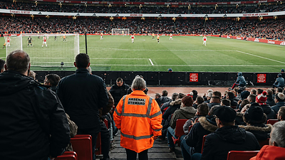 Accredited steward at stadium