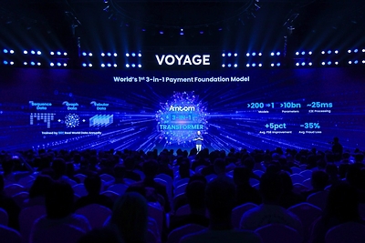 Peng Yang, CEO of Ant International, introduced the company’s payment foundation model at Ant International's 2026 global merchant event.