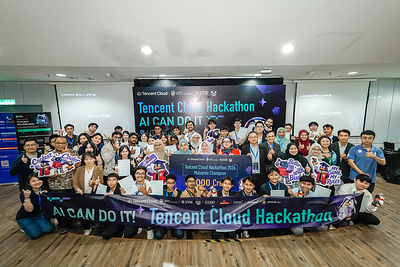 Participants and partners at the AI CAN DO IT – Tencent Cloud x UTM AI Hackathon 2026 Demo Day, held at UTM Kuala Lumpur on 13 August 2026.