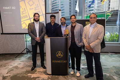 FinMet team members at the official launch of FinMet.sg in Singapore on 2 September 2026. The platform enables customers in Singapore to purchase and manage physical gold online from one gram.