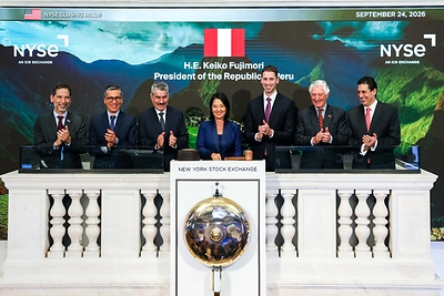 Peru President Keiko Fujimori at the NYSE September 24
