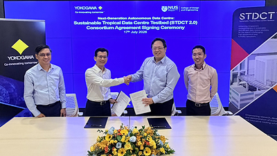 (From left to right) Mr. Joshua Kyaw Zwa and Mr. Kin Wah Chay of Yokogawa Engineering Asia, and Prof. Lee Poh Seng and Mr. Ian Loo of NUS at the agreement signing ceremony. (From left to right) Mr. Joshua Kyaw Zwa and Mr. Kin Wah Chay of Yokogawa Engineering Asia, and Prof. Lee Poh Seng and Mr. Ian Loo of NUS at the agreement signing ceremony.