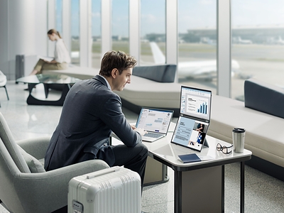 ViewSonic VG1457 dual-screen portable monitor delivers extra screen space for productive multitasking while on the go.