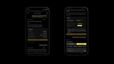 Binance AI Pro on mobile: users describe an idea in natural language and Binance AI Pro writes the code for the user. Users are always in control of their decisions.