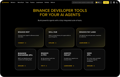 Binance Agent OS is a developer platform connecting AI applications to Binance's trading, market data, wallet, payment and on-chain capabilities across crypto and traditional markets.