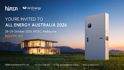 Hinen invites you to All Energy Australia 2026 Hinen invites you to All Energy Australia 2026