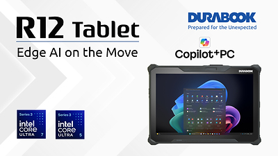 The DURABOOK R12 rugged tablet brings powerful edge AI, a larger operational view, and mission-ready mobility to the field.