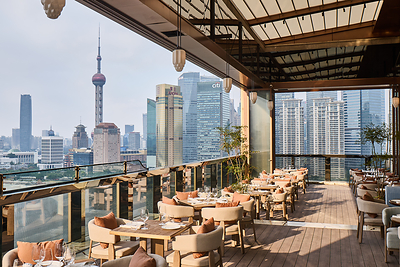 Spago Shanghai, situated on the 21st floor of The St. Regis on the Bund, Shanghai
