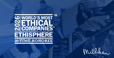 Milliken & Company has been recognized as one of the 2026 World’s Most Ethical Companies® by Ethisphere for the 20th consecutive year.