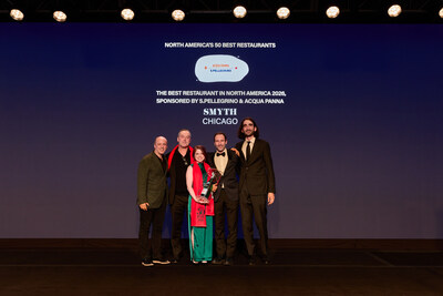 Smyth in Chicago is named The Best Restaurant in North America at the North America’s 50 Best Restaurants 2026 awards, sponsored by S.Pellegrino & Acqua Panna, held in New Orleans on May 28th.