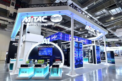 MiTAC Computing showcased its comprehensive rack-scale solutions at COMPUTEX 2026, featuring AI and HPC liquid-cooled servers with outstanding inference performance and a diversified AI infrastructure portfolio enabled by turnkey hardware and software integration. (PRNewsfoto/MiTAC Computing Technology Corp.)