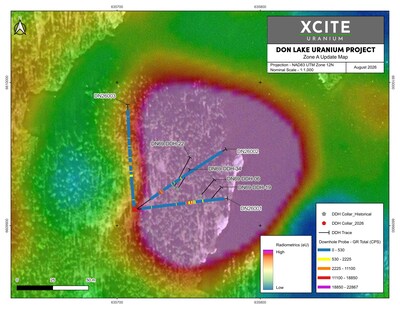 Zone A Map (CNW Group/Xcite Uranium Inc.)