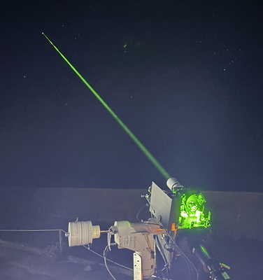 Transmitting laser pulses from the ground Transmitting laser pulses from the ground