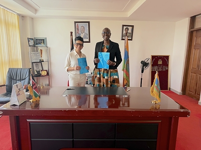 Rania Awad (Chief Strategy Officer, Helfie AI) and Hon. Grace Mercy Osewe (Homa Bay County).