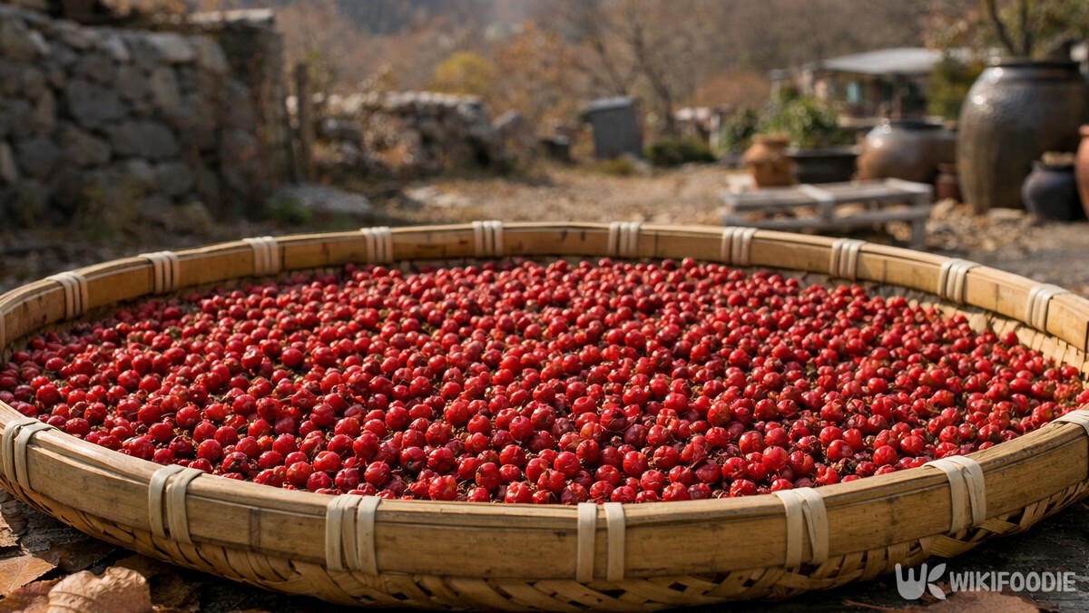 가을에 채취해 말려 두는 마가목 열매다. / 위키푸디