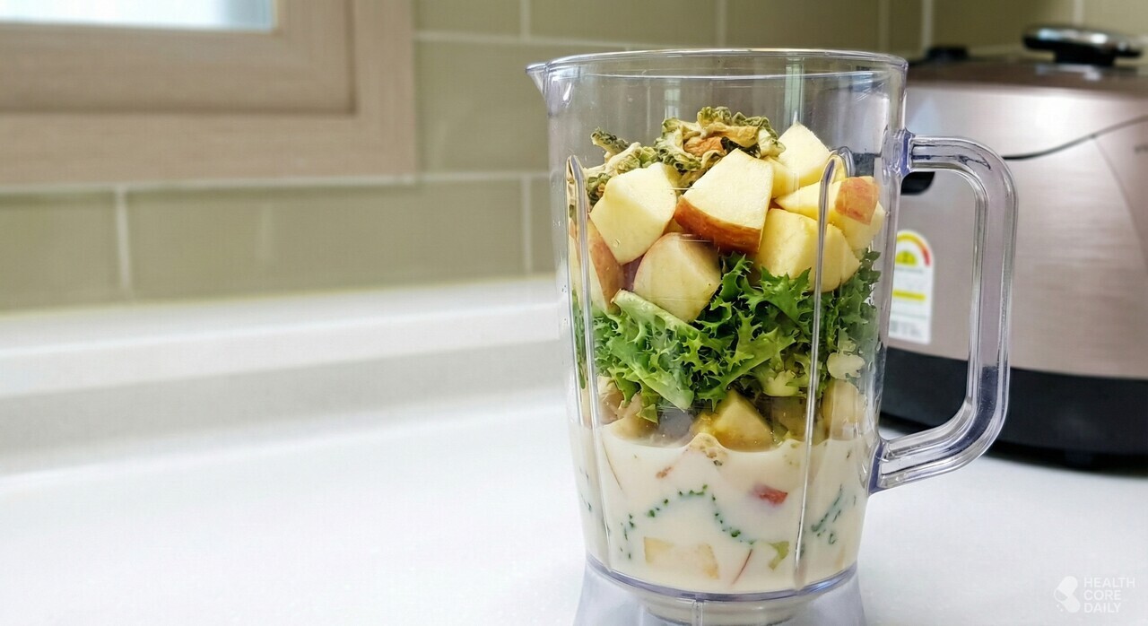 당소 스무디 제작 과정 이해를 돕기 위한 참고 사진.