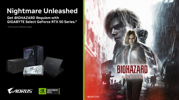 기가바이트, 엔비디아&reg;의 GeForce RTX™와 협업해 Biohazard Requiem 번들 제공