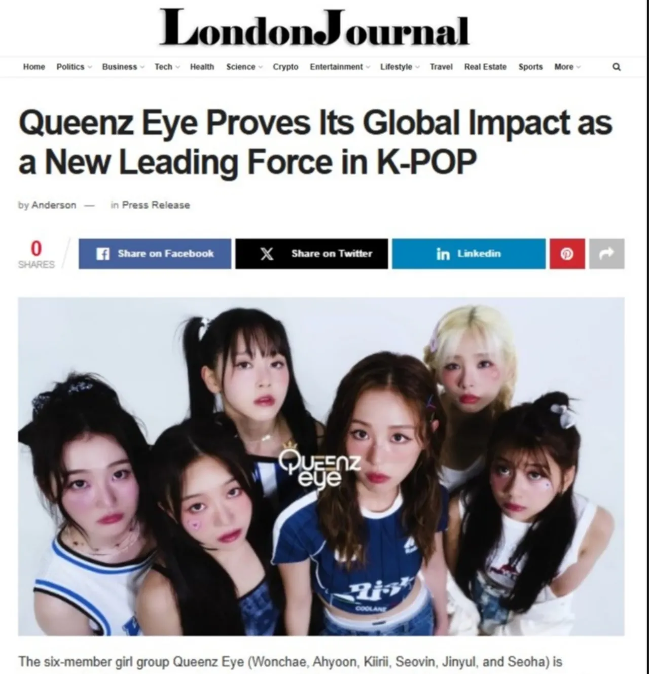 퀸즈아이, 英런던저널 글로벌 영향력 집중 조명