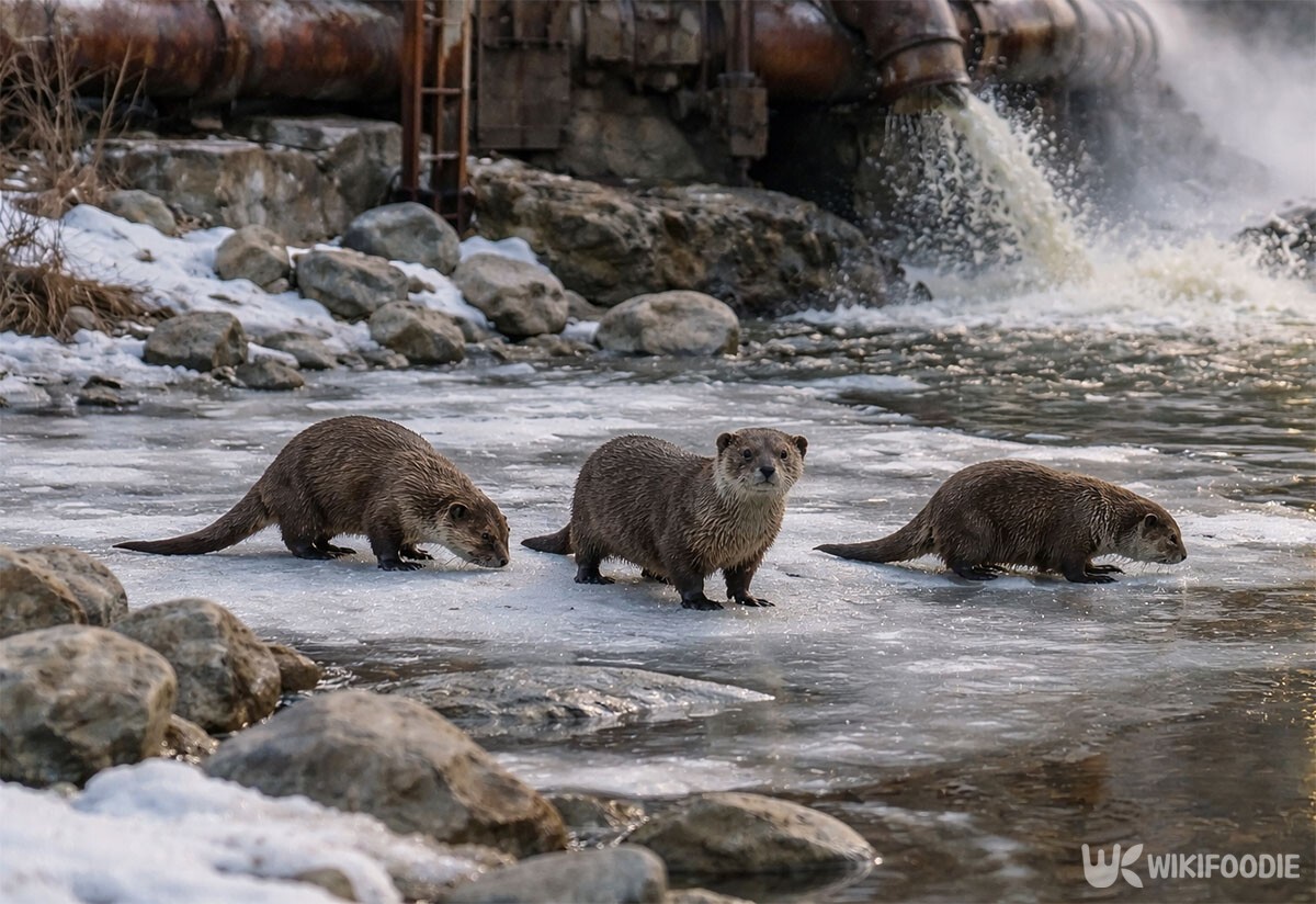 수달 가족의 모습. 해당 이미지는 기사 이해를 돕기 위해 AI로 재연하였습니다. / 위키푸디