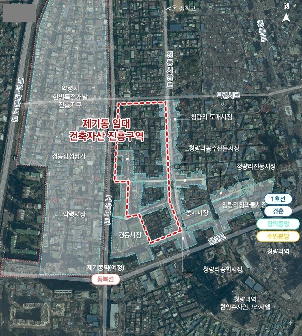 제기동 일대 건축자산 진흥구역 위치도 /이미지=서울시