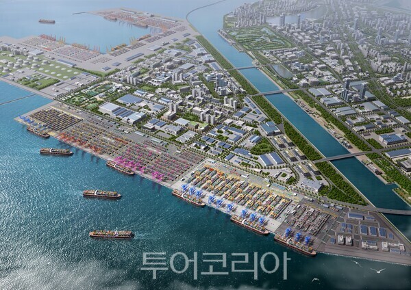 인천신항 1-2단계 컨테이너부두 전경/투어코리아뉴스 김경남 기자