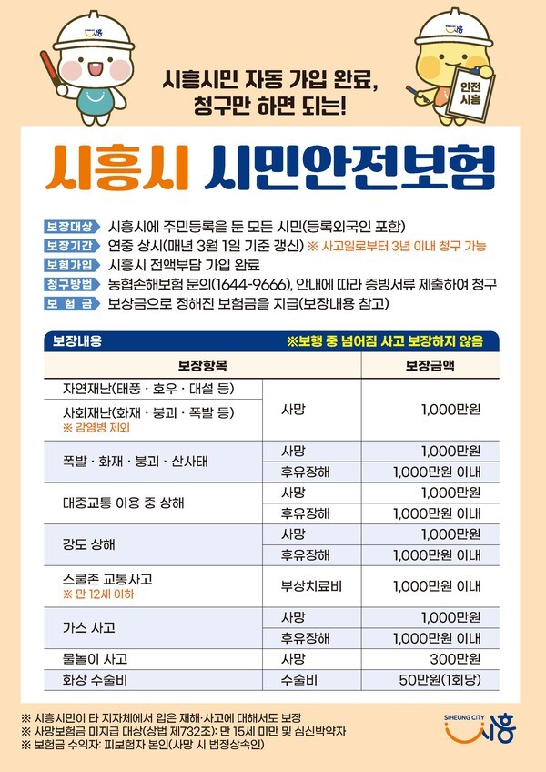 시흥시 시민안전보험 포스터/시흥시 제공