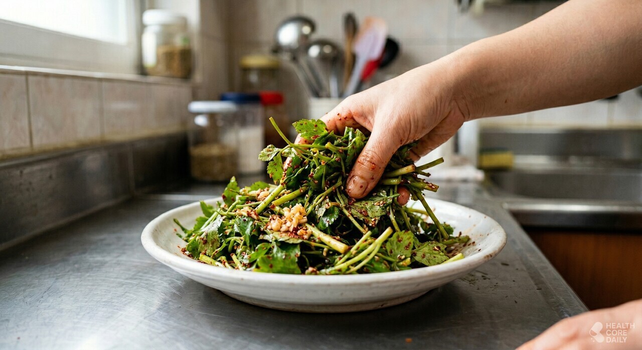 미나리 무침. / 헬스코어데일리 공식 웹사이트