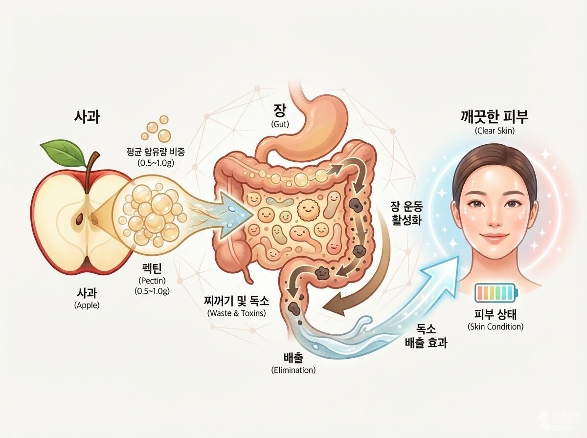 사과 효능 삽화. / 헬스코어데일리
