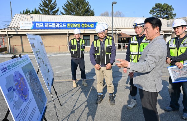 ▲ 의정부 미군기지 반환 현장 점검하는 김동근 시장 / 사진제공 = 의정부시 