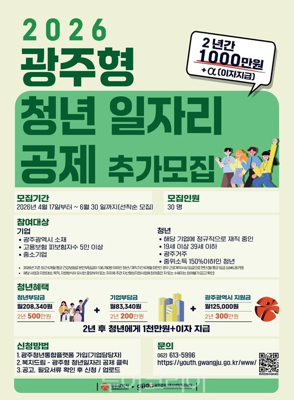 광주형 청년 일자리 공제사업 포스터. /사진-광주시