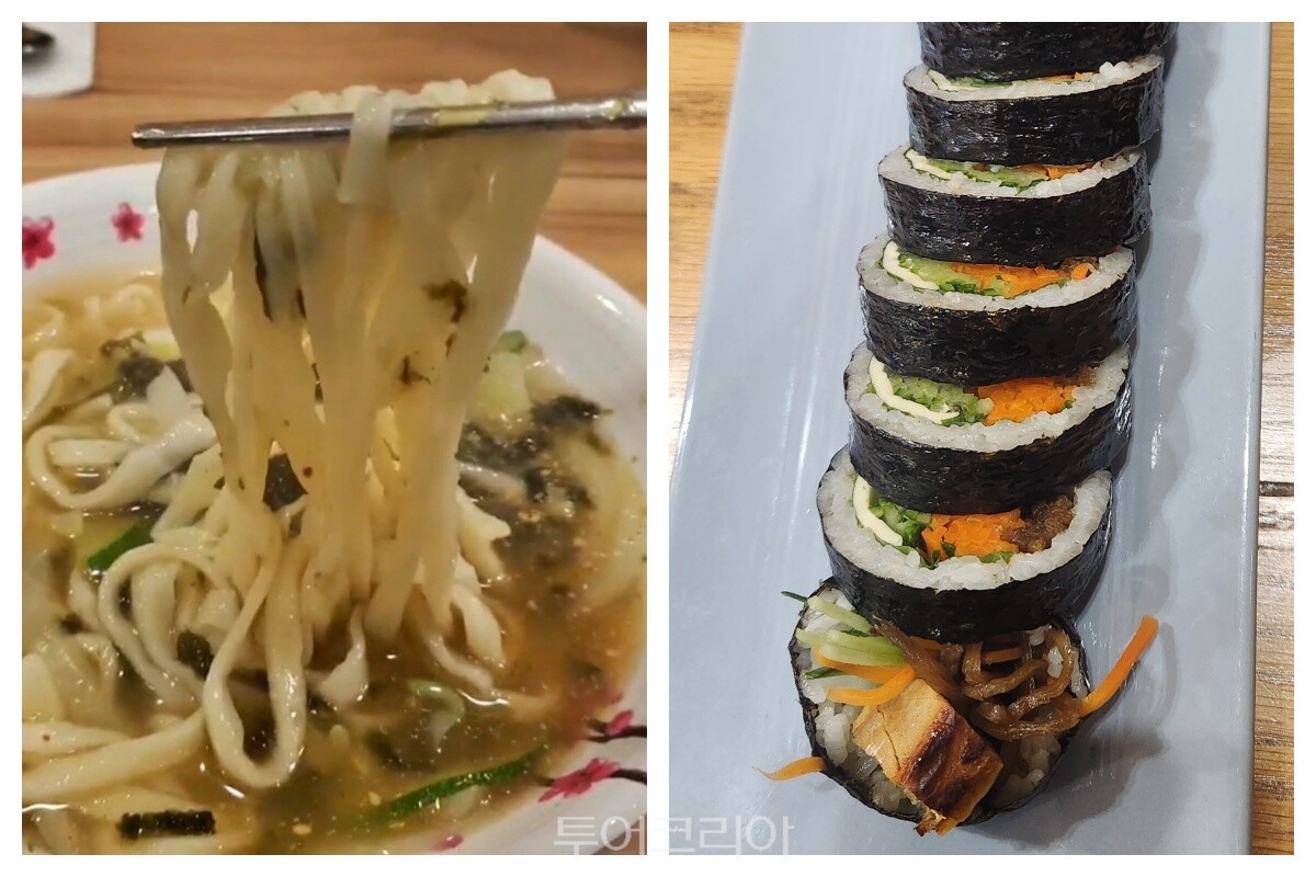칼국수, 김밥/사진-투어코리아