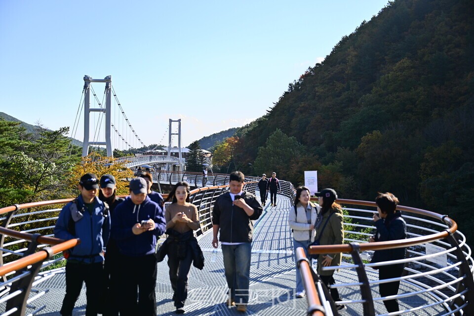 스카이워크 걷는 관광객들/사진=속초시