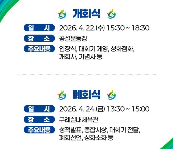 제34회 전라남도장애인체육대회 개,퍠회식