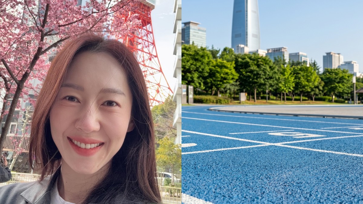 엄지인 아나운서와 러닝 트랙. / 엄지인 인스타그램, 헬스코어데일리