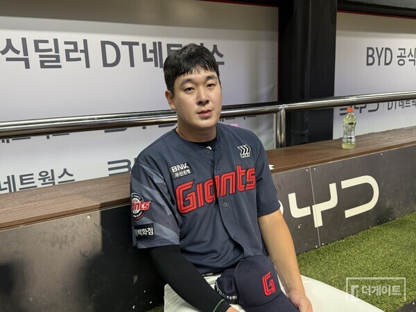 경기후 수훈선수 인터뷰를 하는 나승엽(사진=더게이트 배지헌 기자)