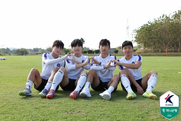 왼쪽부터 김강, 오형준, 강지완, 김재현(이상 FC안양). 한국프로축구연맹 제공