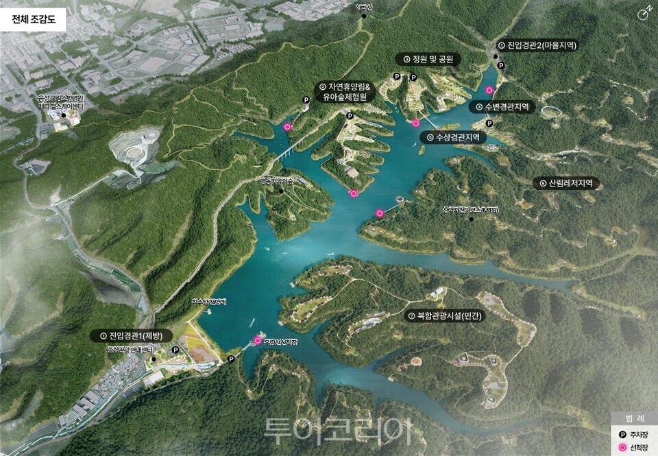 맹동저수지 관광자원화를 위한 마스터플랜 조감도/사진=음성군