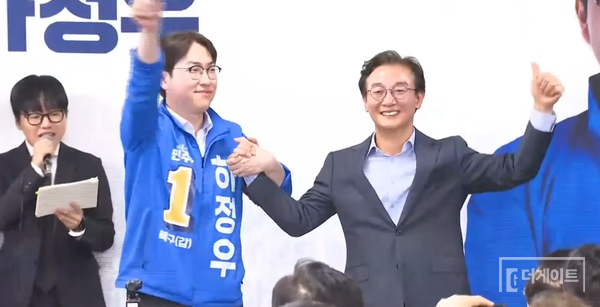하정우(사진 왼쪽부터)는 전재수가 끝내지 못한 '북구 재생'을 이루려 한다(사진=더게이트)