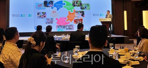 홍콩360 20주년 기념 캠페인 및 야간 한시 운영, ‘플렉시블 콤보’ 상품 등에 대해 발표하고 있는 이주승 홍콩관광청 이사/사진-투어코리아