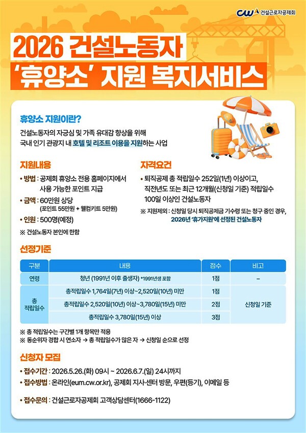 사진 / 건설노동자 휴양소 지원 포스터