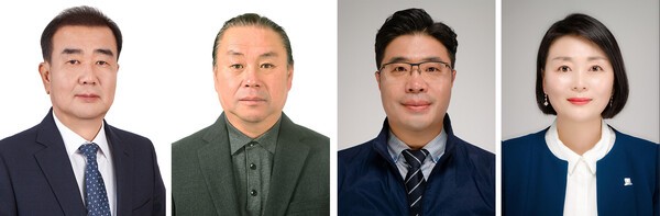 사진 /좌로부터 무주군 나선거구_육성훈 당선자, 김진수 당선자, 오광석 당선자,  기초비례_오순덕 당선자 