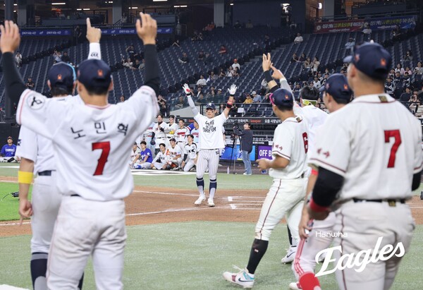 홈런레이스 우승을 확정한 순간(사진=한화)