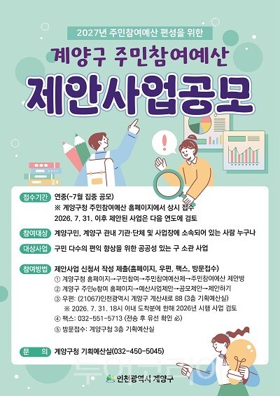 2027년 주민참여예산 제안사업 집중 공모 포스터