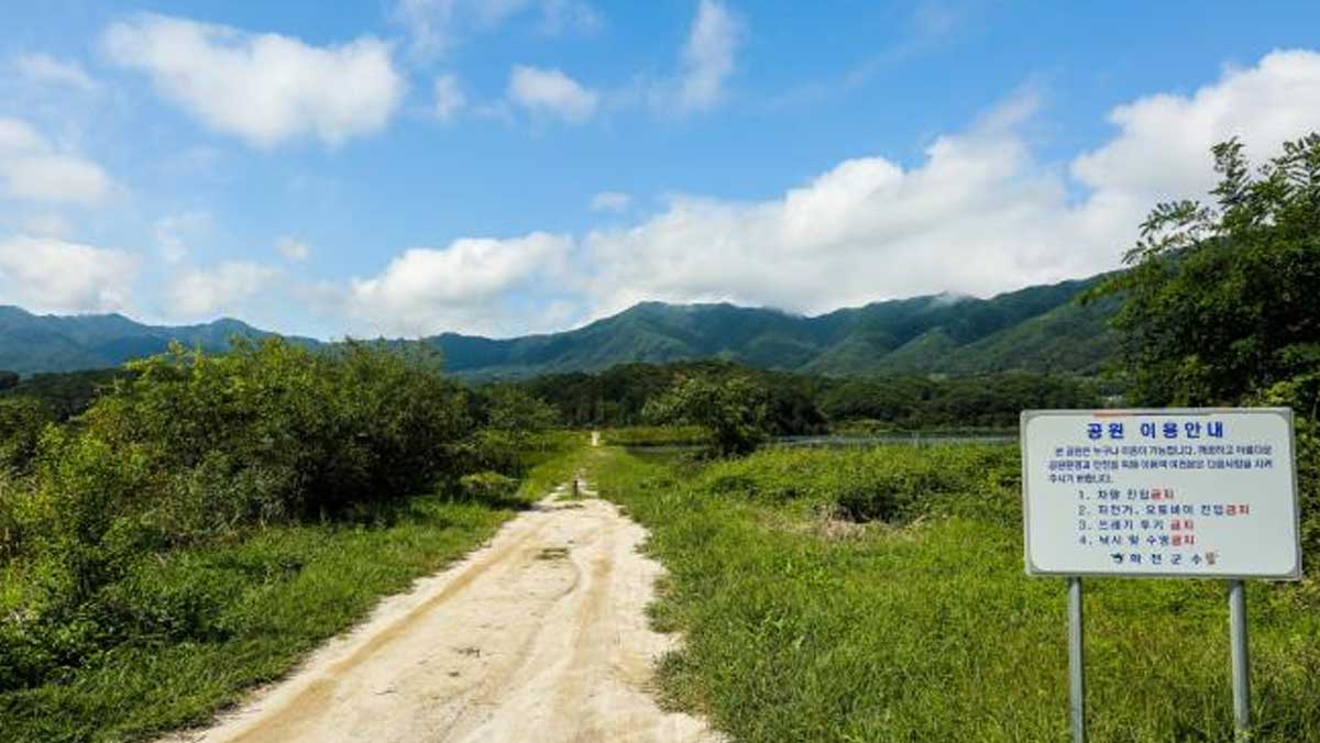 화천 파로호 하트섬 진입로. / 강원관광재단