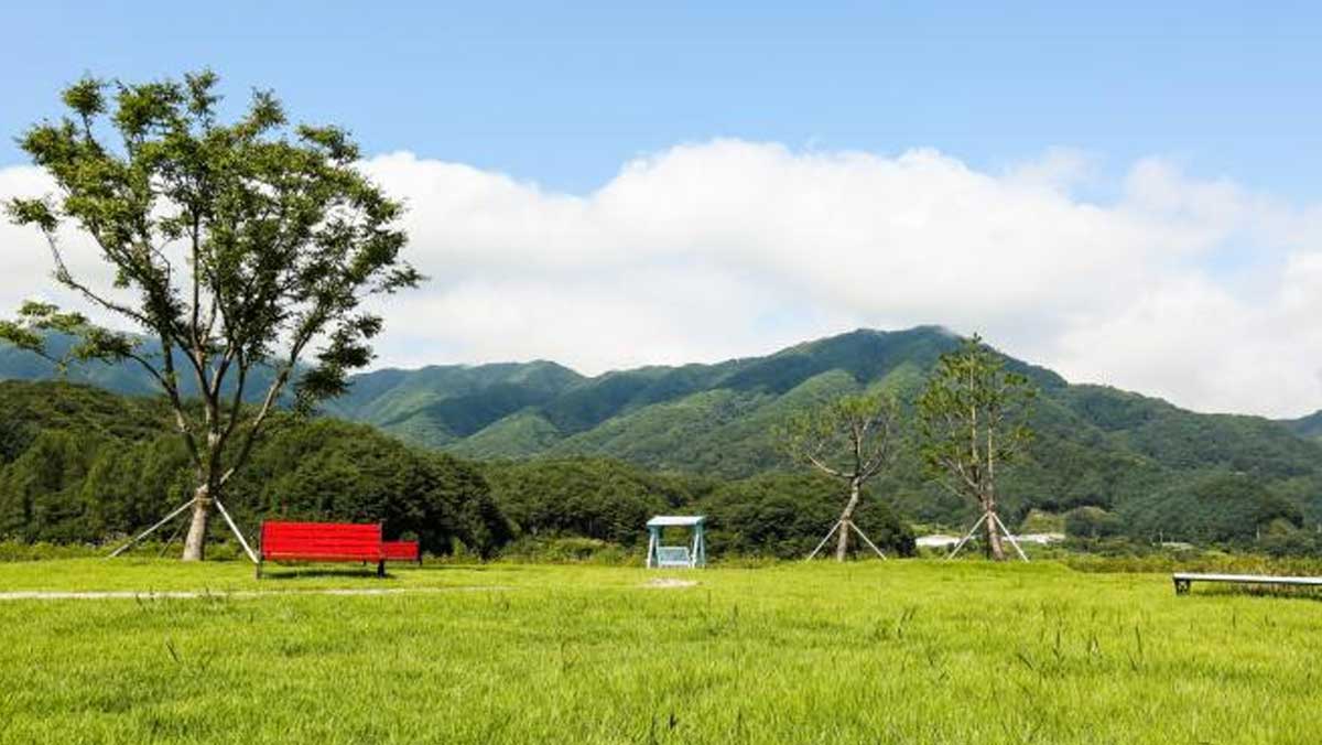 화천 파로호 하트섬 흔들그네 포토존. / 강원관광재단