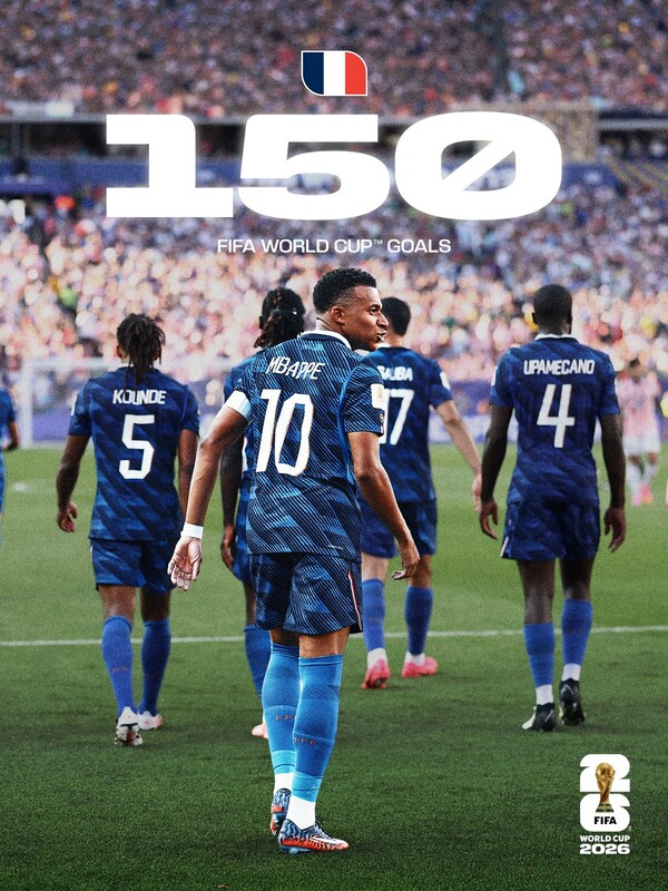 통산 150골을 기록한 프랑스(사진=FIFA 월드컵 SNS)