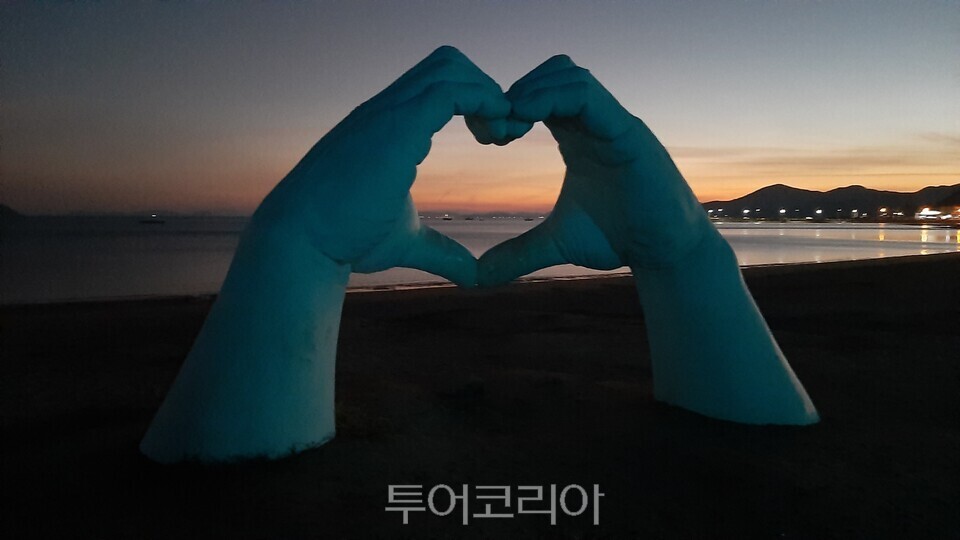 율포솔밭해수욕장 해질녘 풍경 ⓒ투어코리아