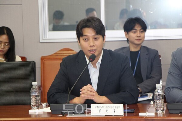 봉건우 더불어민주당 전국대학생위원장이 7일 오후 여의도 국회의원회관 제1세미나실에서 열린 청년정책간담회에서 모두 발언을 하고 있다. 2026.07.07. / 투어코리아 이창호 기자