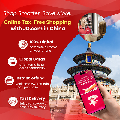 JD.com upgrades its online tax-free shopping service with paperless processing, international card payments and instant VAT refunds, making shopping in China easier for international travelers. JD.com upgrades its online tax-free shopping service with paperless processing, international card payments and instant VAT refunds, making shopping in China easier for international travelers.